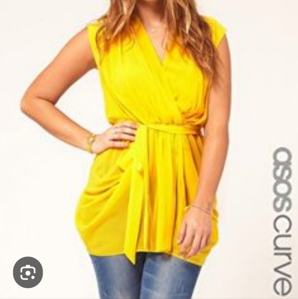 Asos Curve Front Wrap Sleeveless Blouse Size 18